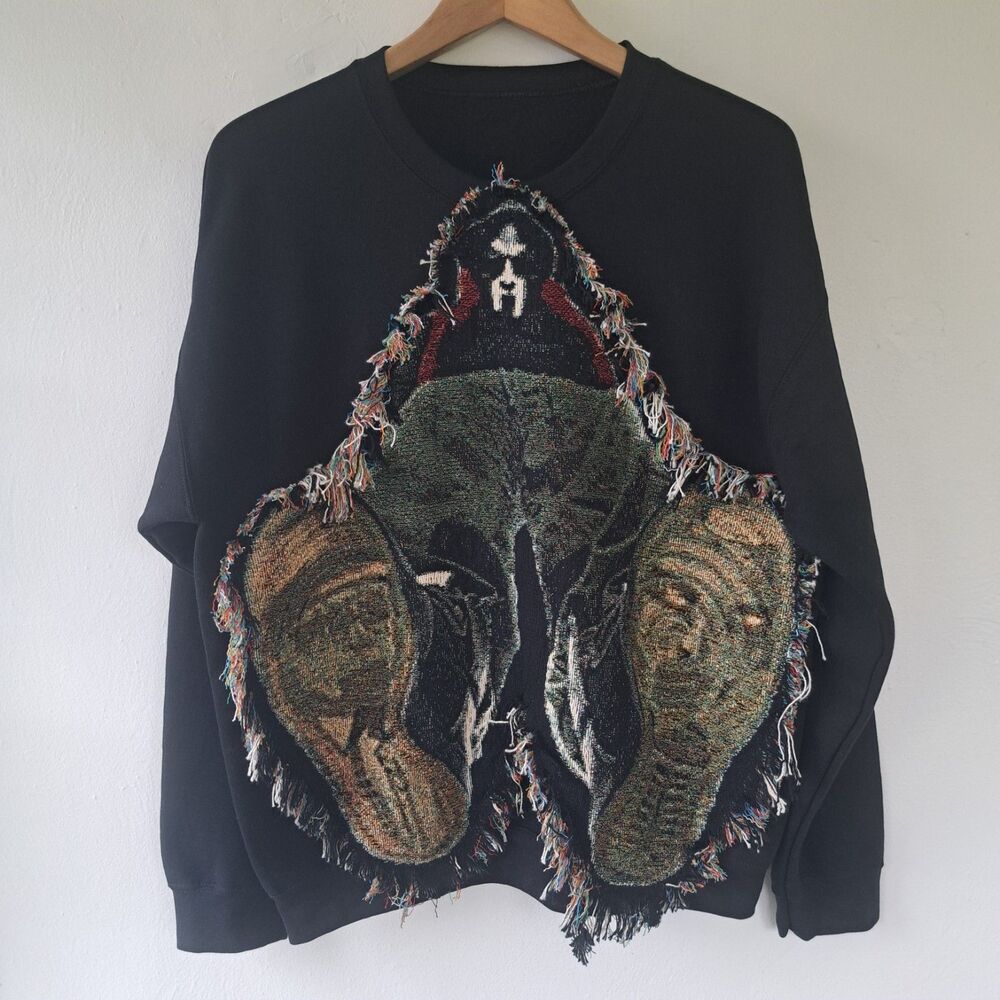 MF DOOM Tapestry Lagarme Black Crewneck 3D Sweatshirt Large Unisex Streetwear